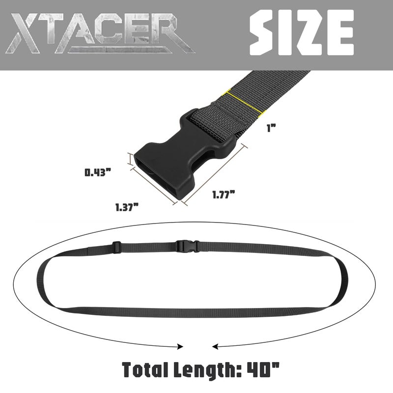 XTACER 1 Inch Molle Backpack Accessory Strap Luggage Straps Cover Strap Sleeping Bag Strap with Buckle (Black, 40) - Image 4